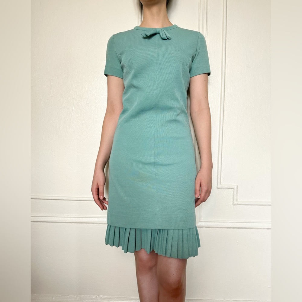 1960s Teal Turquoise Dress - Leslie Fay